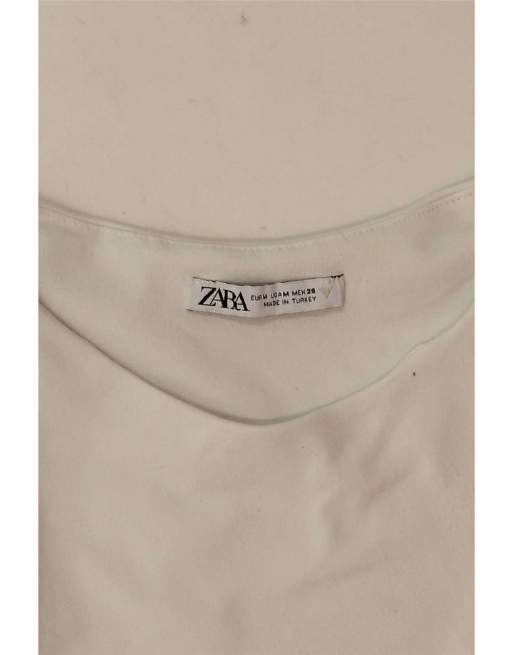Zara Damen Ärmelloser Body UK 12 Mittelweiß