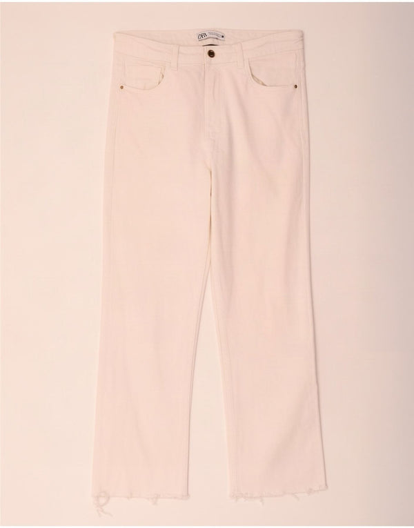 Zara Damen Straight Jeans EU 40 Medium W30 L25 Weiße Baumwolle