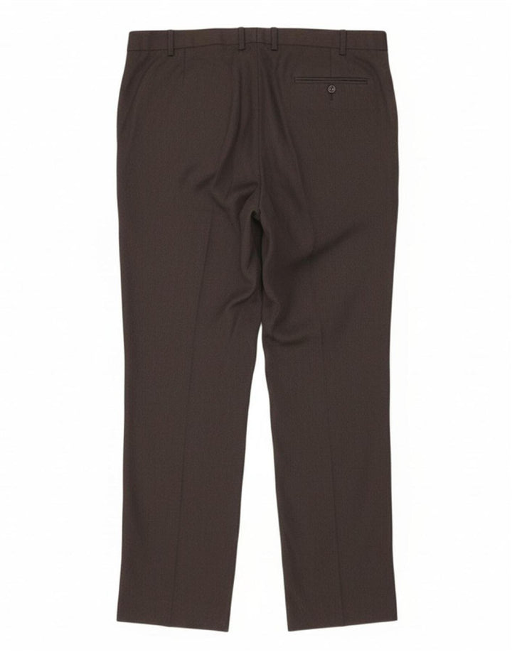 MARKS & SPENCER Mens Regular Fit Pegged Suit Trousers W38 L33 Grey