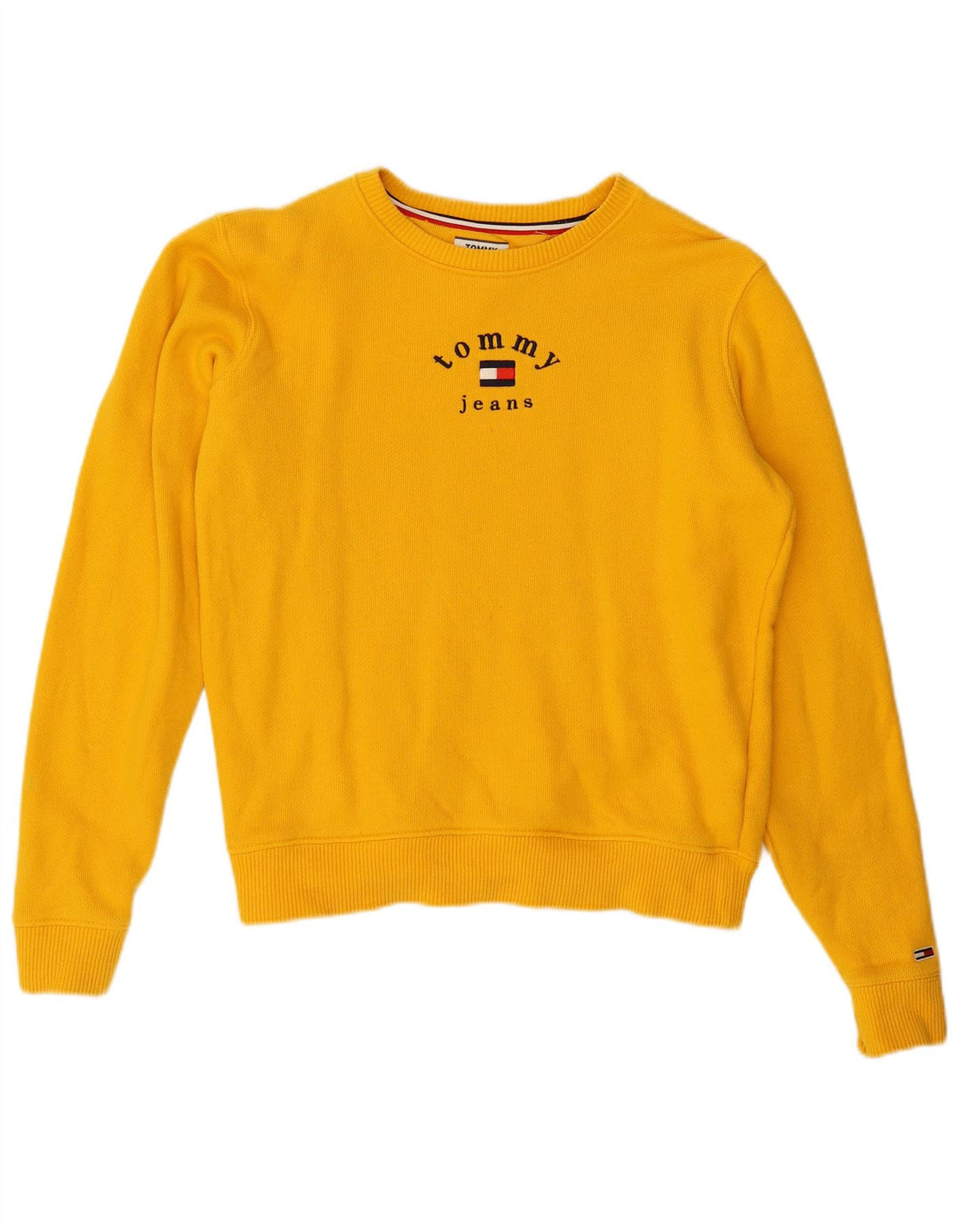 TOMMY HILFIGER Damen Übergroßer Sweatshirt-Pullover UK 10 Small Gelb