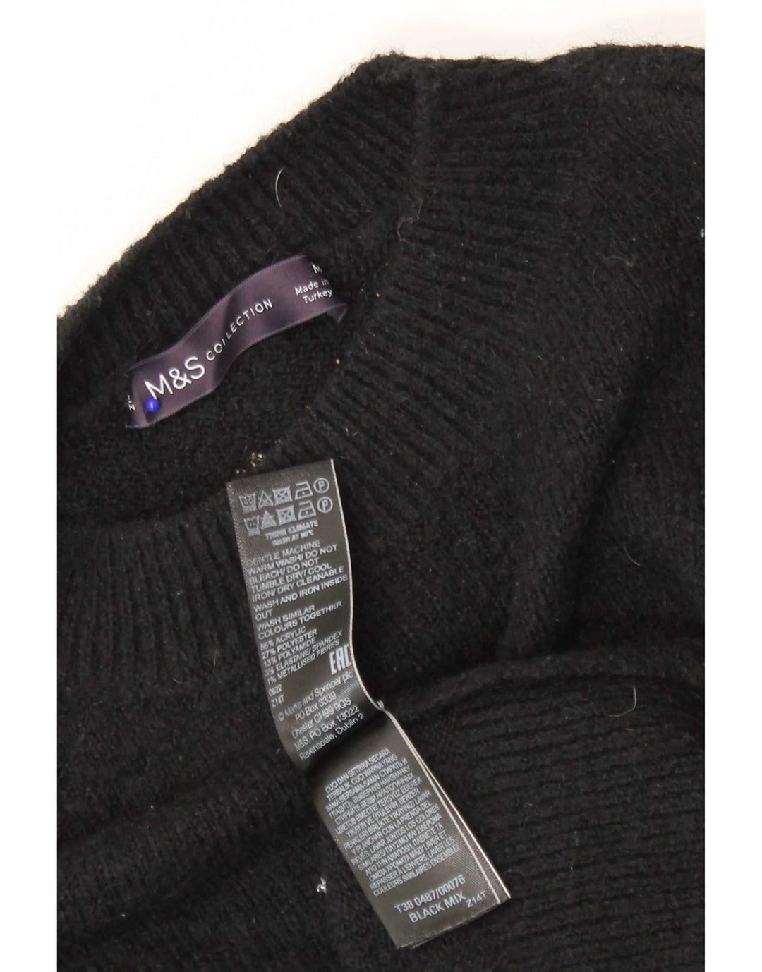Marks & Spencer Damen-Pullover mit Rundhalsausschnitt, Gr. 14, mittelschwarz