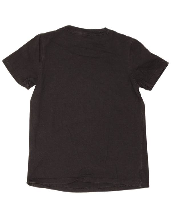 Adidas Damen Grafik T-Shirt Top UK 10 Small Schwarz Baumwolle