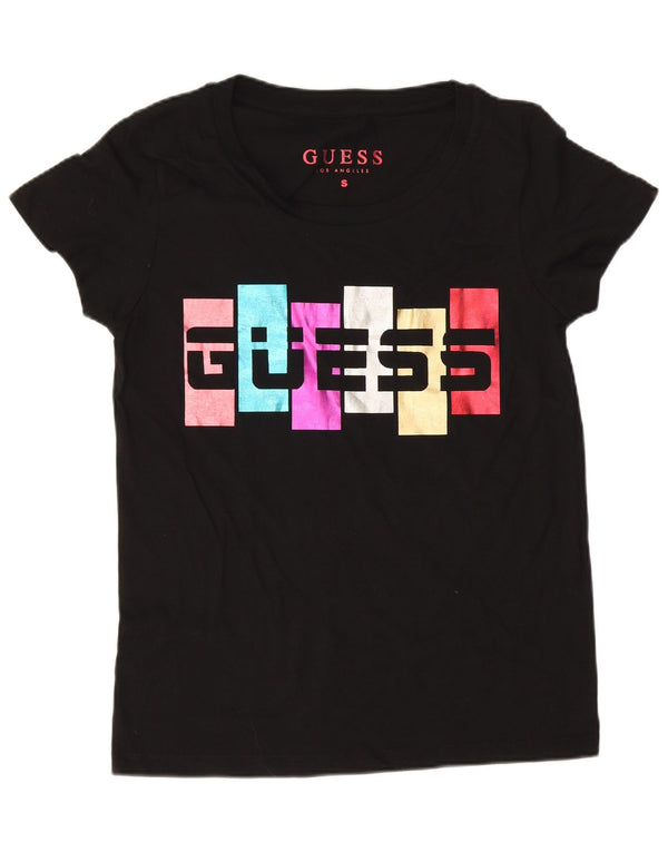 Guess Grafik-T-Shirt für Damen, UK 10, Größe S, Schwarz