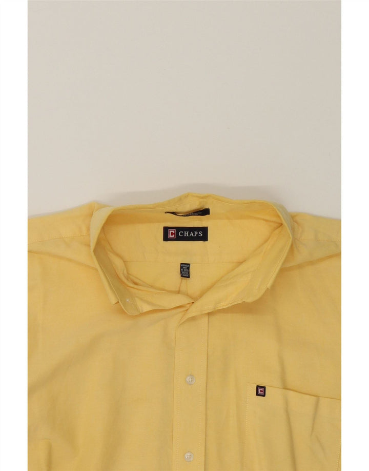 CHAPS Mens Shirt Size 16 16 1/2 Large Yellow Cotton Vintage Chaps and Second-Hand Chaps from Messina Hembry 
