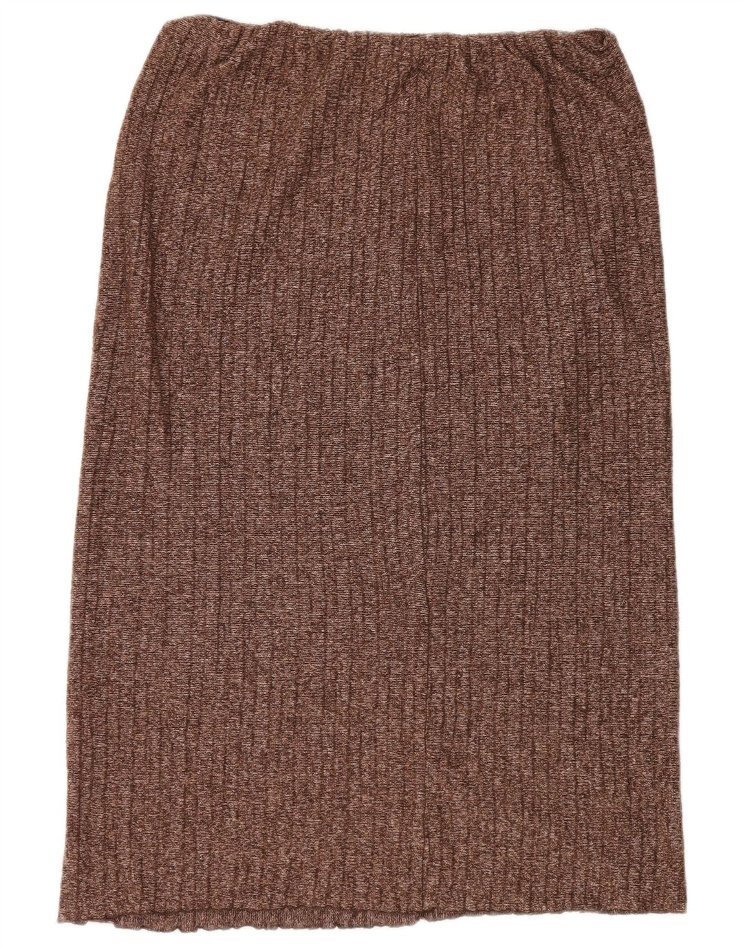 Zara Damen-Strickrock, gerade, Größe L, W30, braun geflecktes Polyester