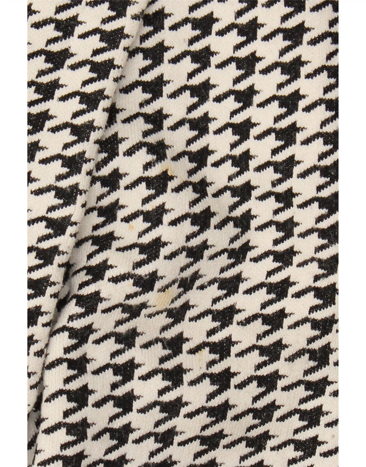 Zara Damen Übergroßer Mantel UK 10 Kleine schwarze Hahnentritt-Viskose
