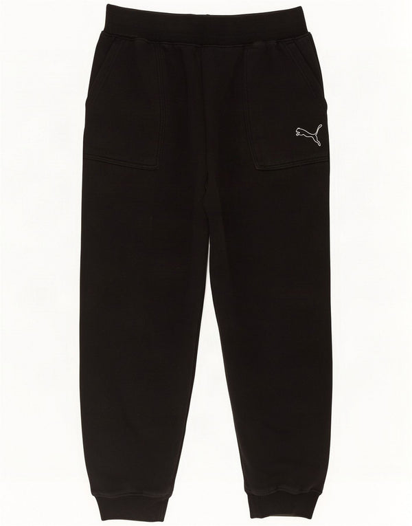 Puma Womens Tracksuit Trousers Joggers UK 12 Medium Black Cotton