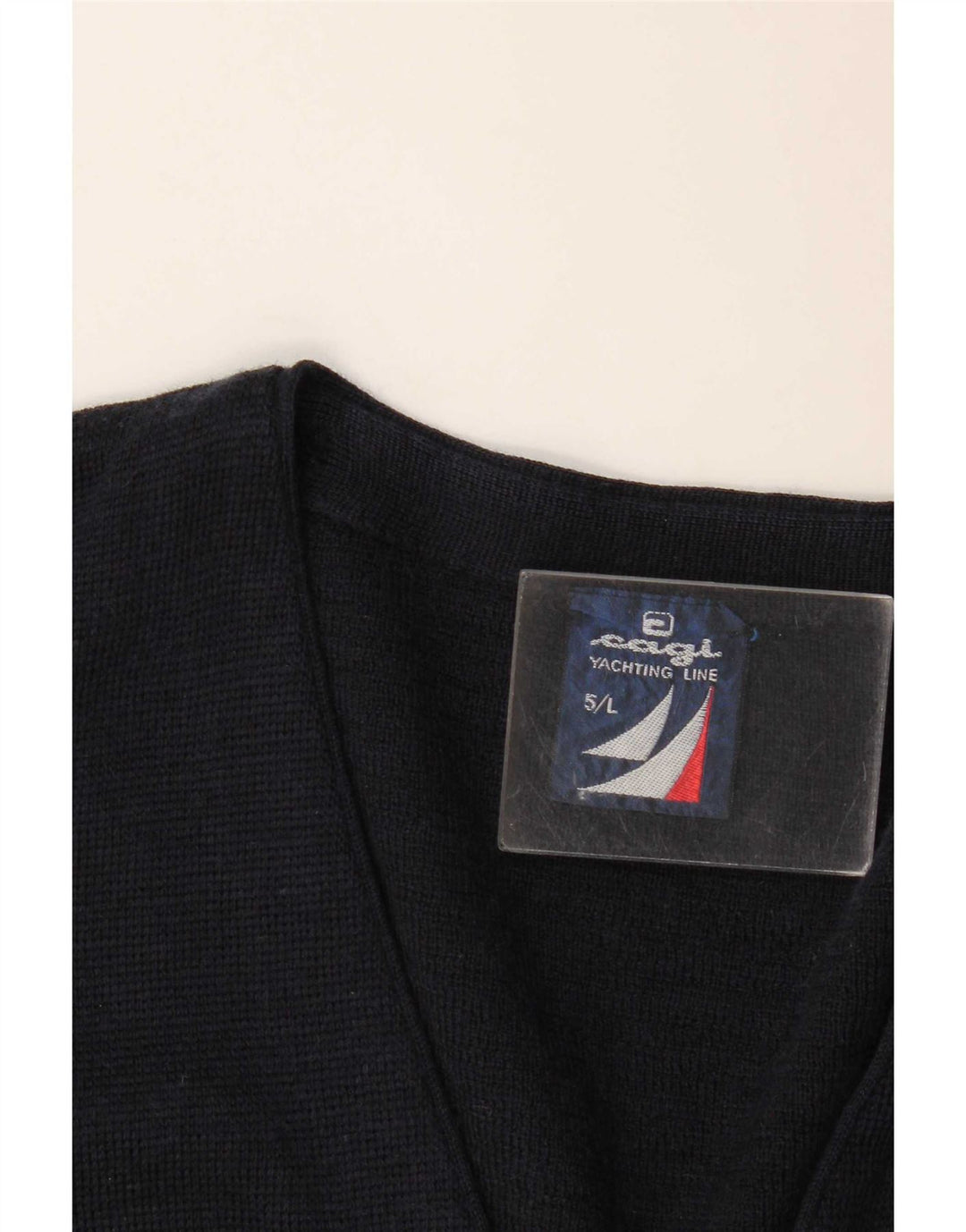 Cagi Herren-Strickjacke mit lockerer Passform, große marineblaue Wolle