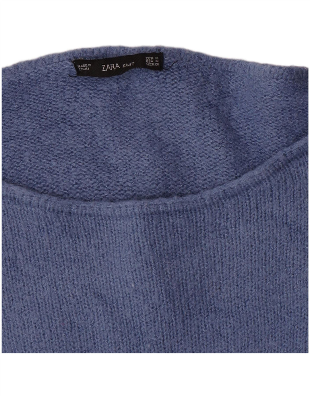 Zara Damen-Pullover mit U-Boot-Ausschnitt, Gr. 14, Mittelblau