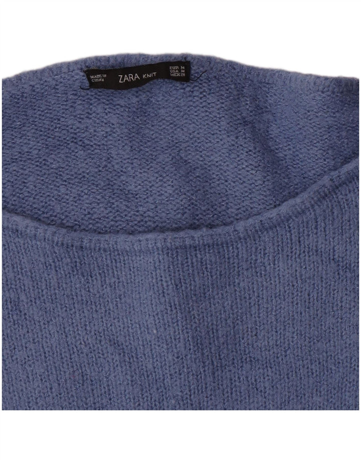 Zara Damen-Pullover mit U-Boot-Ausschnitt, Gr. 14, Mittelblau