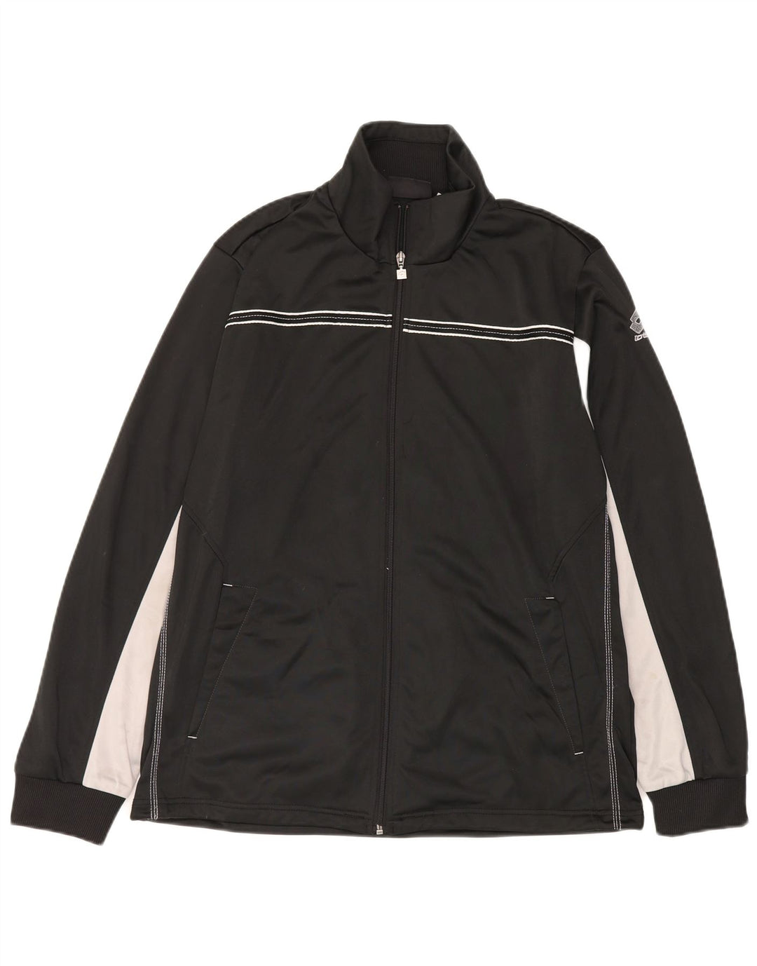 Lotto Herren-Trainingsanzug-Top-Jacke XL, schwarzes Polyester