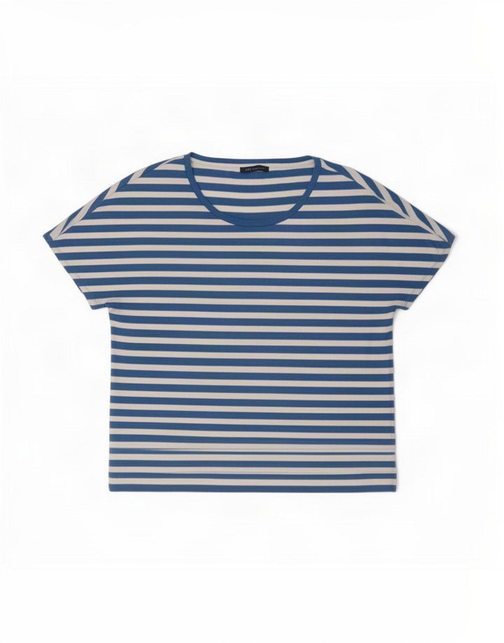 Marks & Spencer Damen Bluse Top UK 18 XL Blau gestreift Polyester