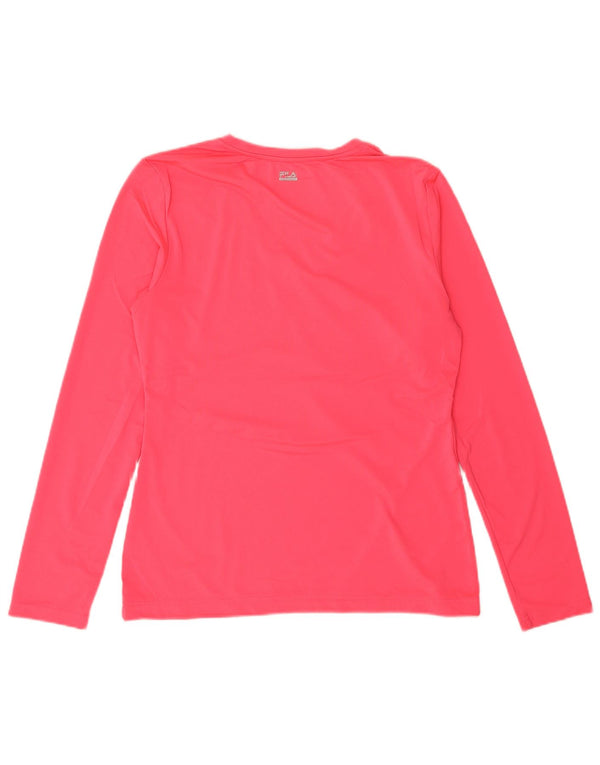FILA Damen Top Langarm UK 16 Large Rosa Polyester