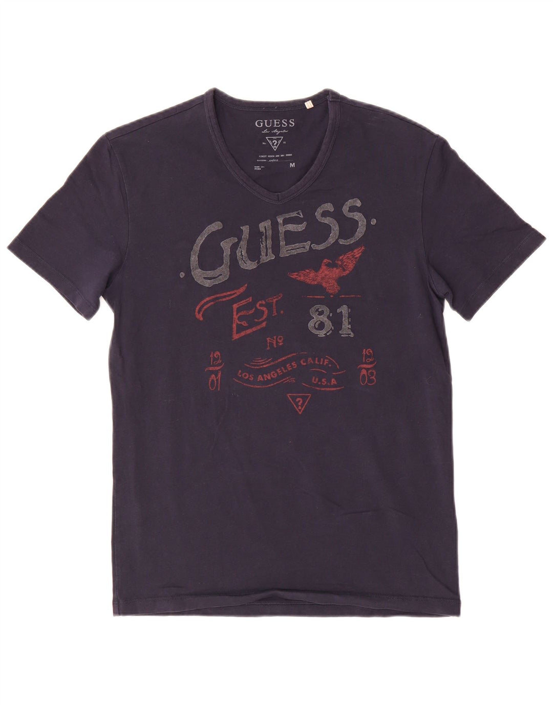 Guess Herren-T-Shirt mit Grafik, mittelgroß, Marineblau
