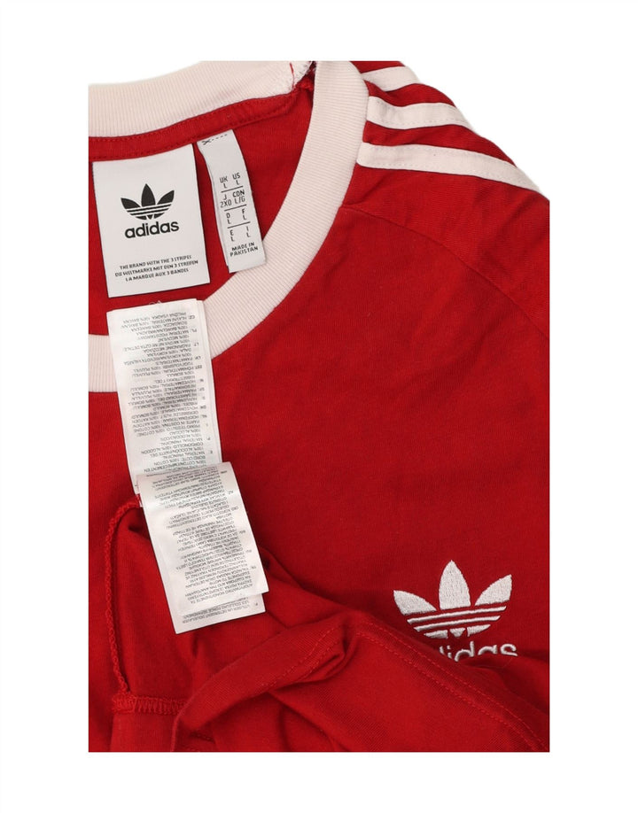 Adidas Herren T-Shirt Top Große rote Baumwolle