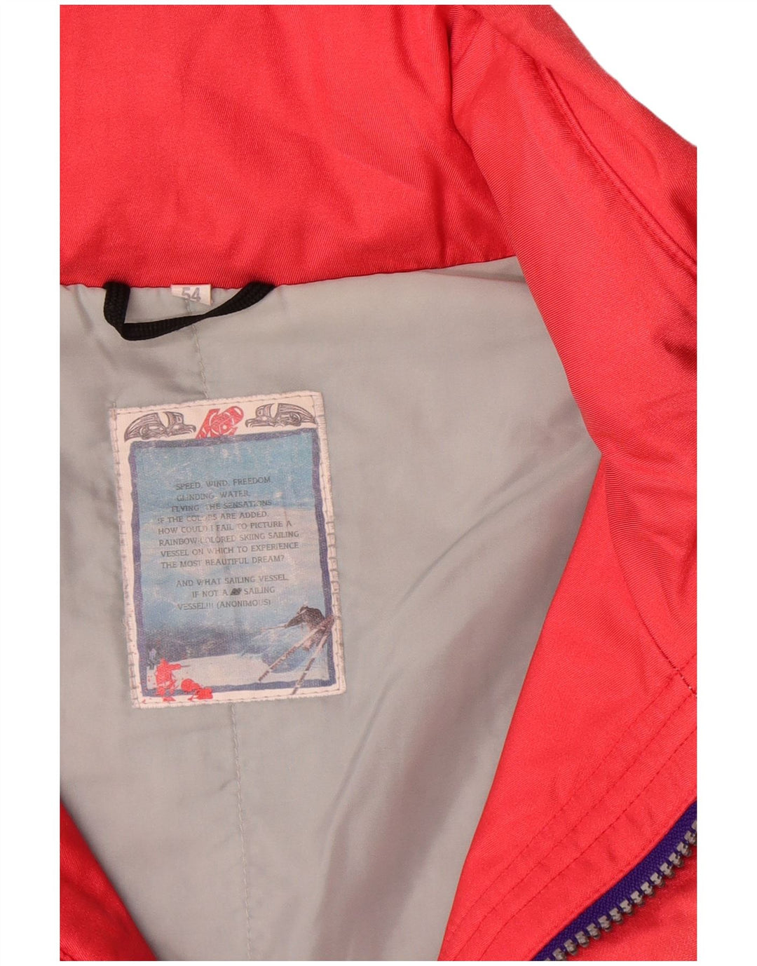 Vintage Herren Skijacke IT 54 XL Mehrfarbiges Colourblock-Polyamid