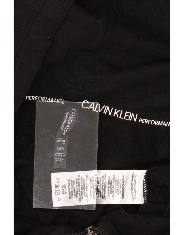 CALVIN KLEIN Damen-Pullover mit übergroßem grafischem Reißverschluss und Kapuze, Gr. 10, Größe S, Schwarz