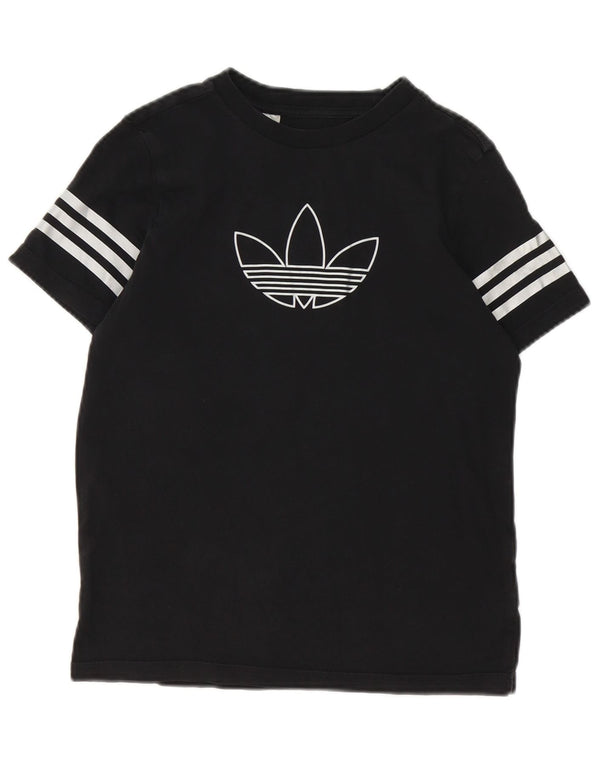 Adidas Jungen Grafik T-Shirt Top 11-12 Jahre Schwarz Baumwolle Sport