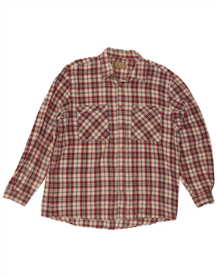 European Project Herren-Flanellhemd XL, rot kariert, Baumwolle