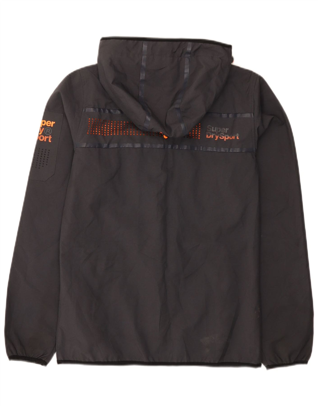 Superdry Herren Graphic Hooded Rain Jacket UK 34 XS Grau Polyester