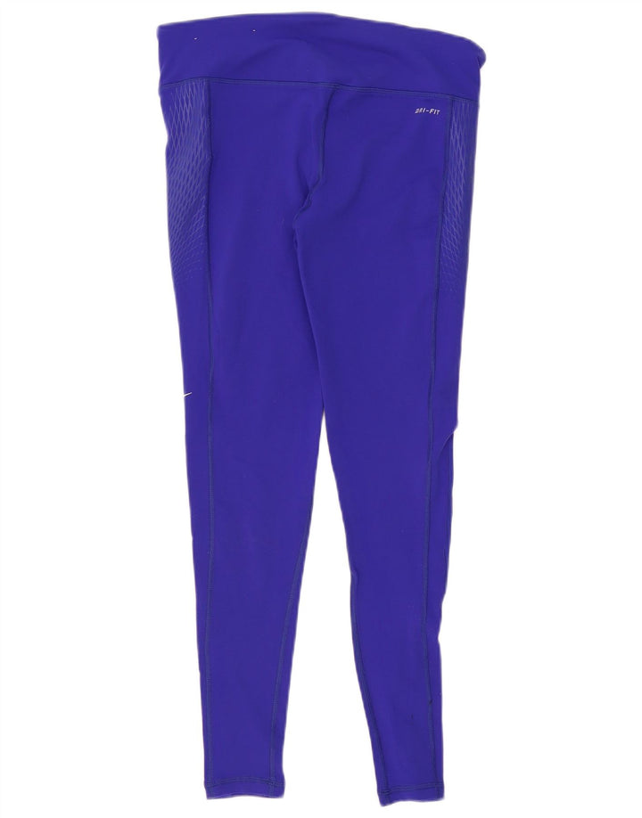 NIKE Damen Dri Fit Leggings UK 14 Medium Lila Nylon