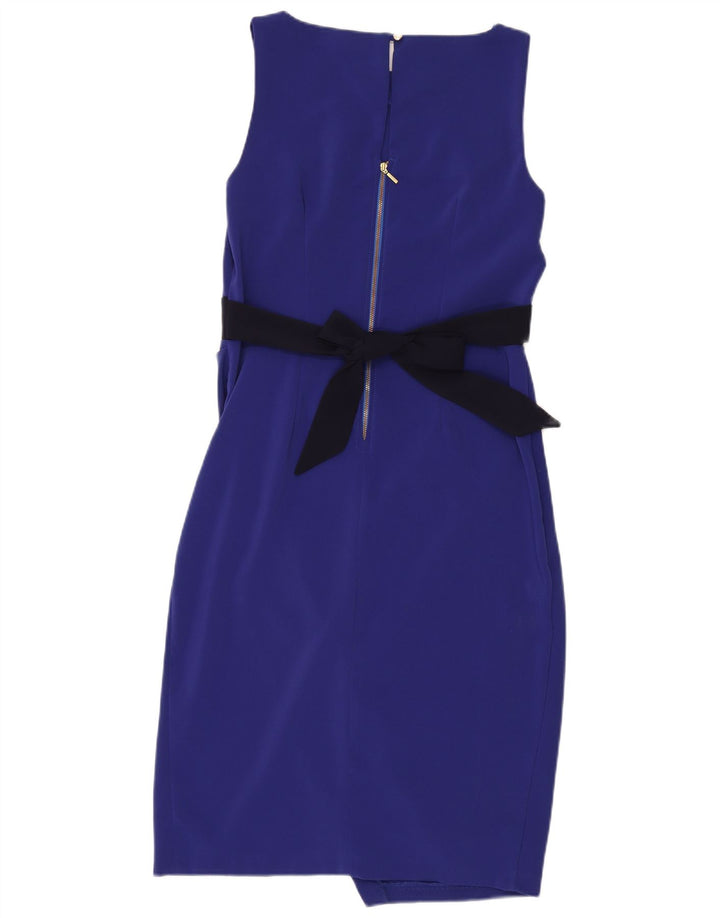 CLOSET Damen Ärmelloses, figurbetontes Kleid UK 14 Mittelblaues Polyester