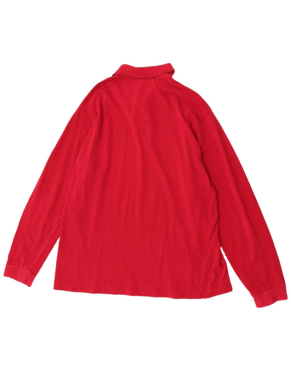 Lacoste Herren-Langarm-Poloshirt, Größe 6 XL, Burgunderrot