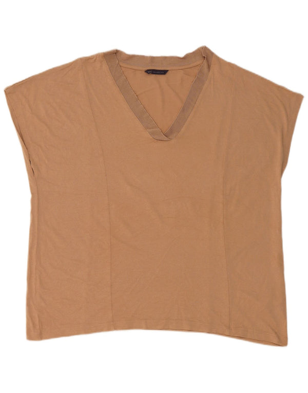 Marks & Spencer Damen ärmelloses Blusenoberteil UK 18 XL Beige Viskose