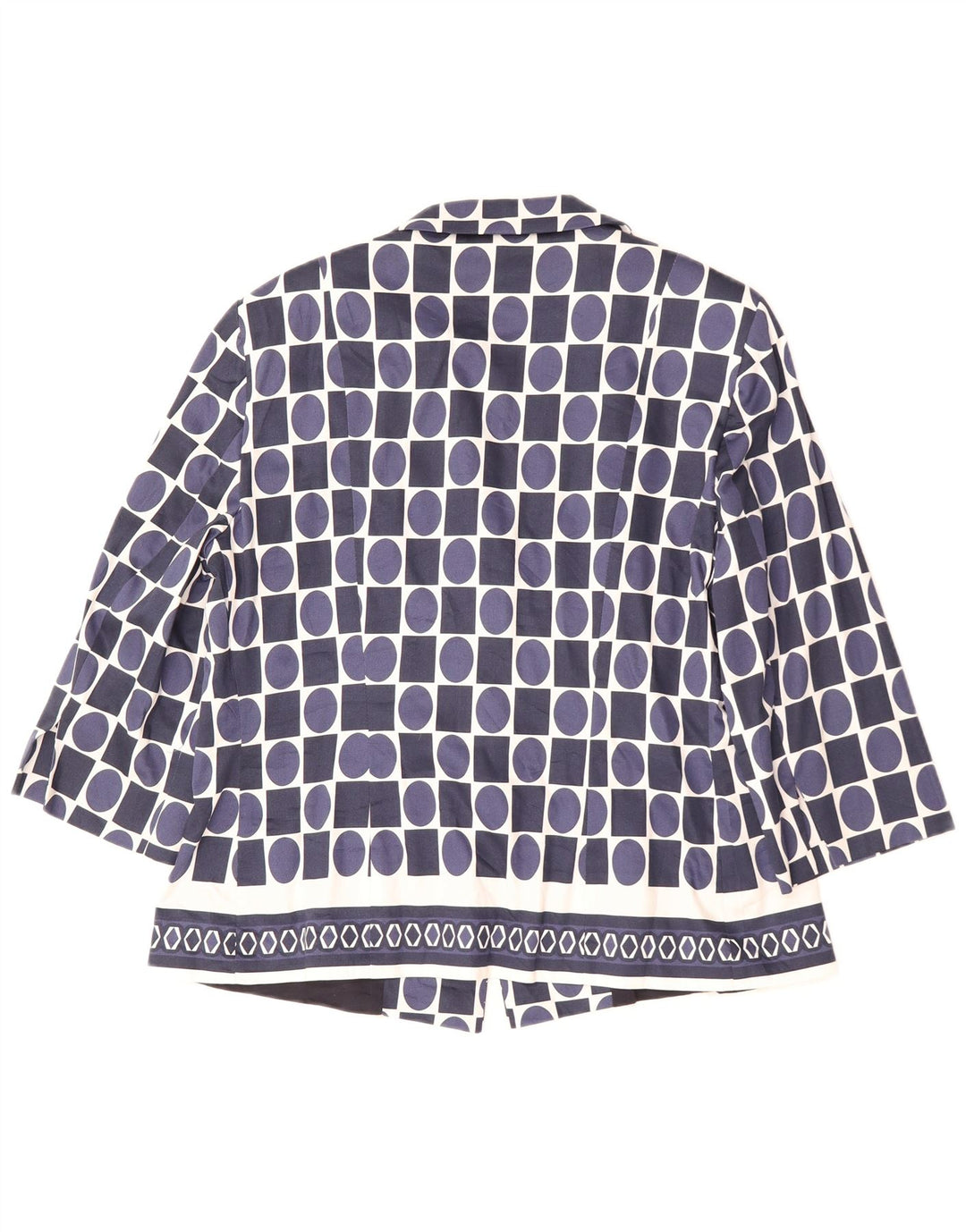 Perte by Krizia Damen Blazer Jacke UK 16 Large Marineblau Geometrisch