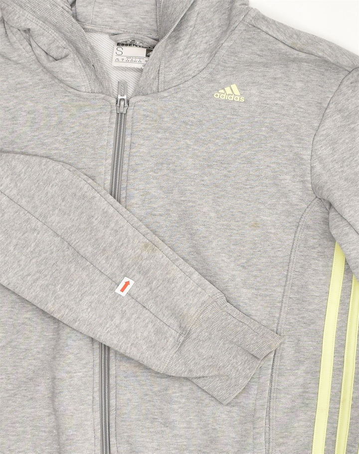 ADIDAS Womens Zip Hoodie Sweater UK 8-10 Small Grey Cotton | Vintage Adidas | Thrift | Second-Hand Adidas | Used Clothing | Messina Hembry 