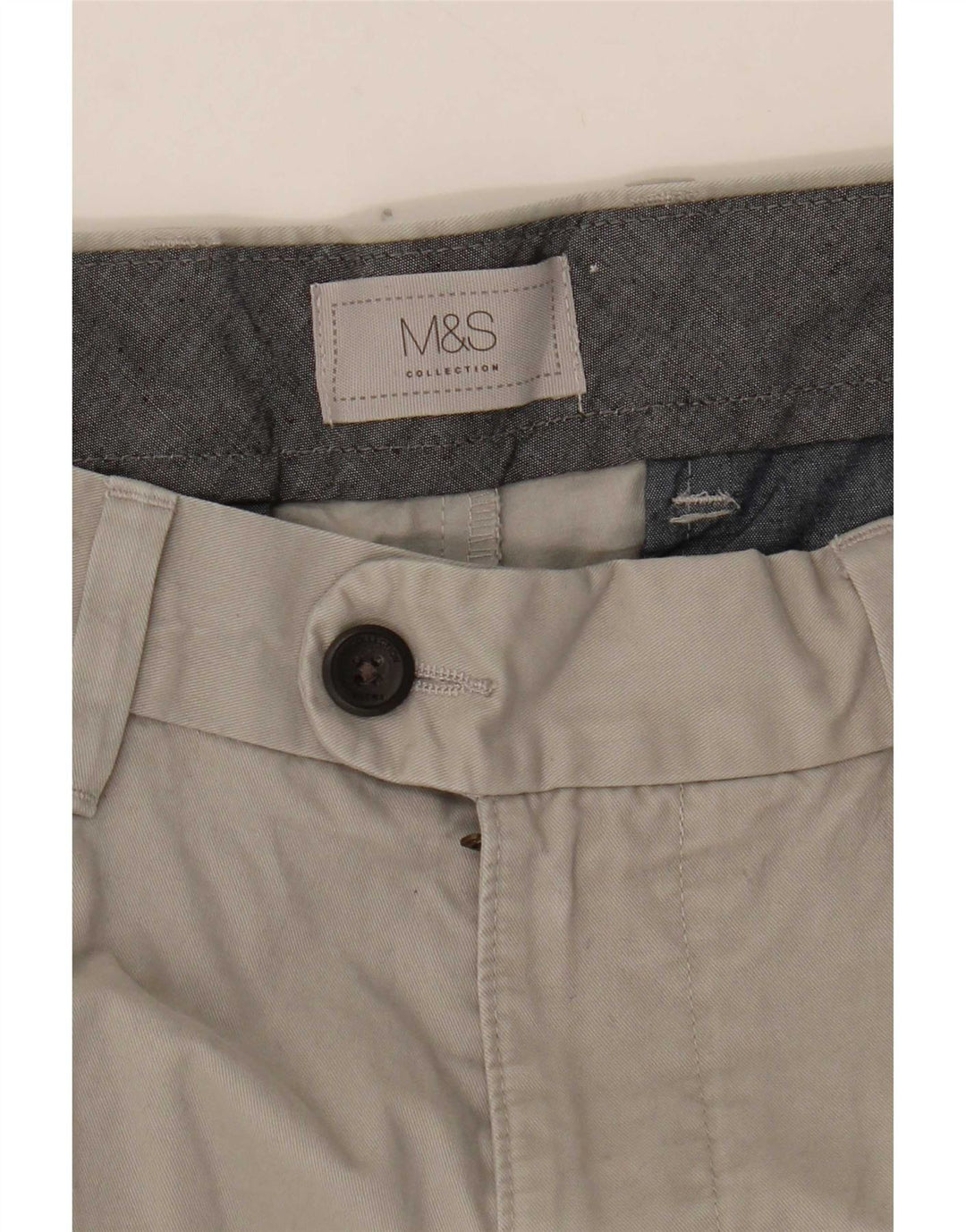Marks & Spencer Herren Chinoshorts W36 Large Grau Baumwolle