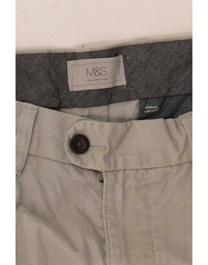 Marks & Spencer Herren Chinoshorts W36 Large Grau Baumwolle