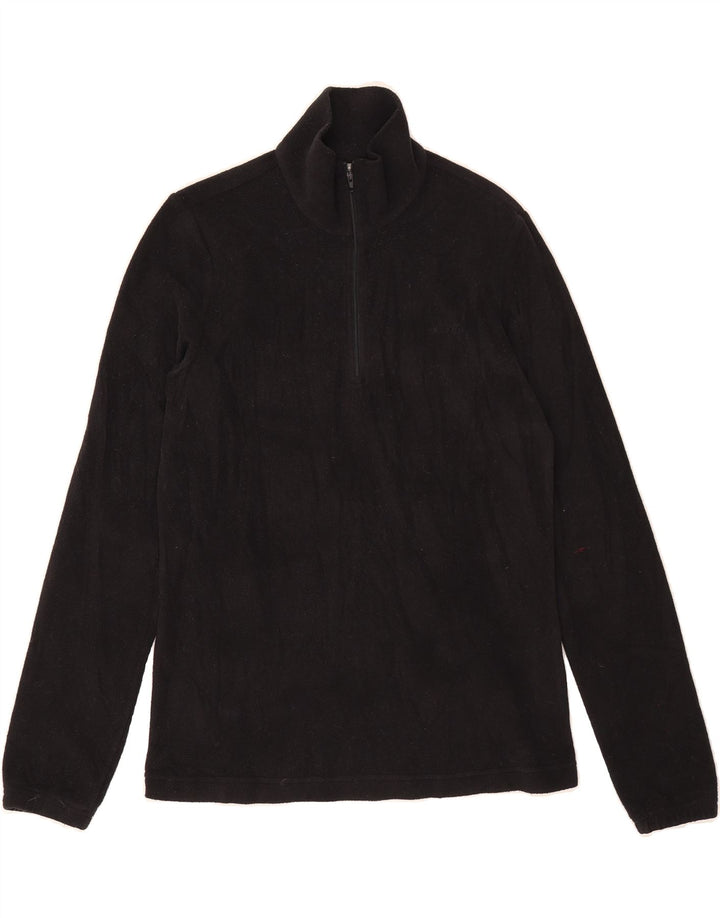 LOTTO Mens Zip Neck Fleece Jumper Small Black Polyester Vintage Lotto and Second-Hand Lotto from Messina Hembry 
