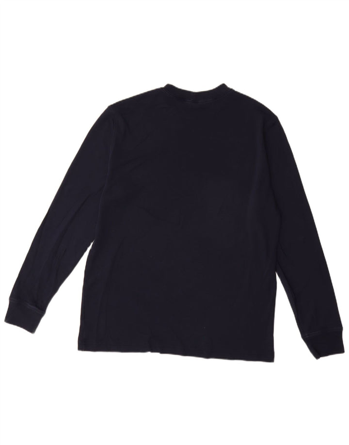 Lands End Herren-Oberteil, langärmlig, UK 38/40, mittleres Marineblau