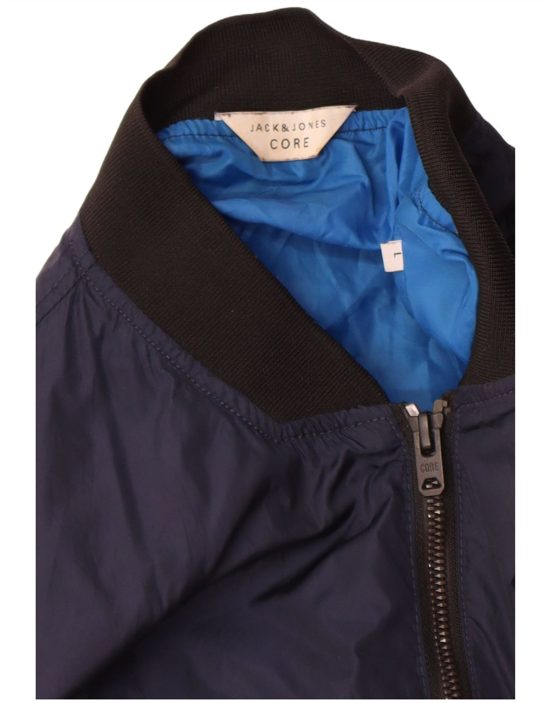 Jack & Jones Herren Bomberjacke UK 40 Large Marineblaues Nylon