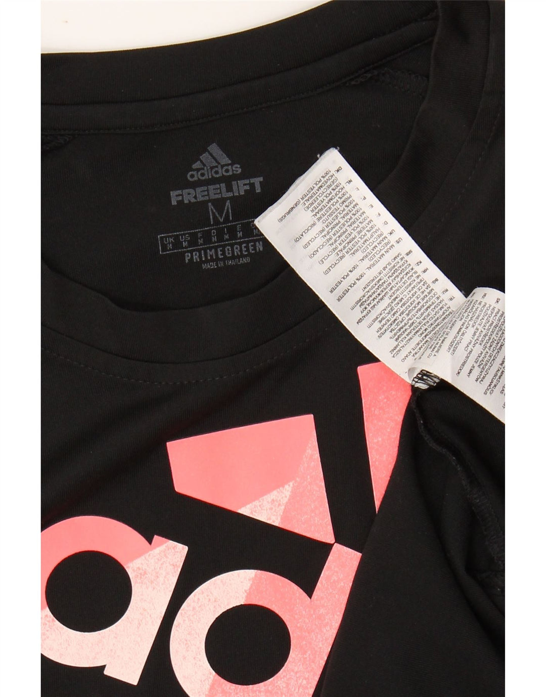 ADIDAS Mens Primegreen Graphic T-Shirt Top Medium Black Polyester