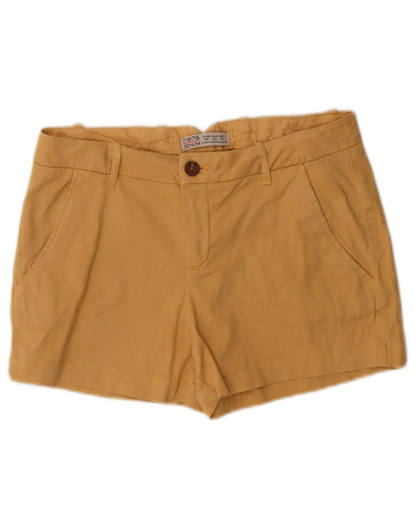 Zara Damen Chinoshorts EU 36 XS W26 Gelb Lyocell