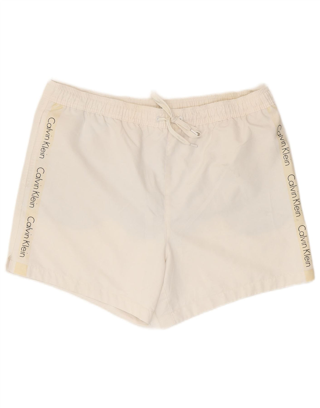 Calvin Klein Herren-Badeshorts mit Grafik, groß, aus weißem Polyester