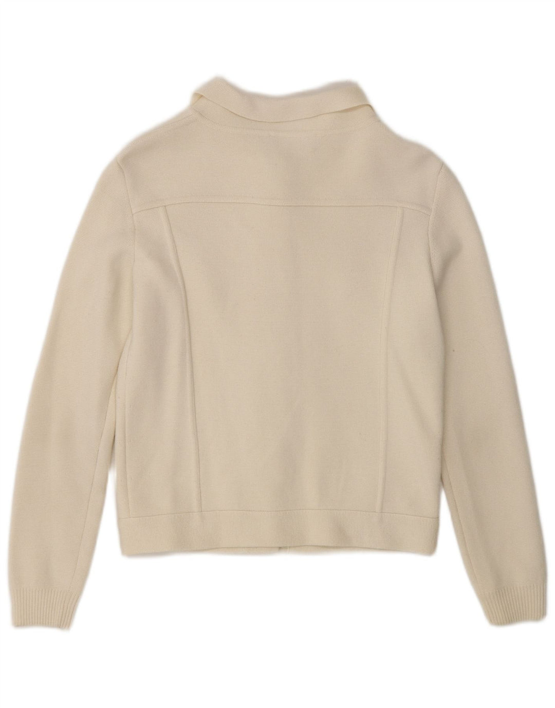 Moschino Damen-Cardigan-Pullover UK 8 Small Off White Wool