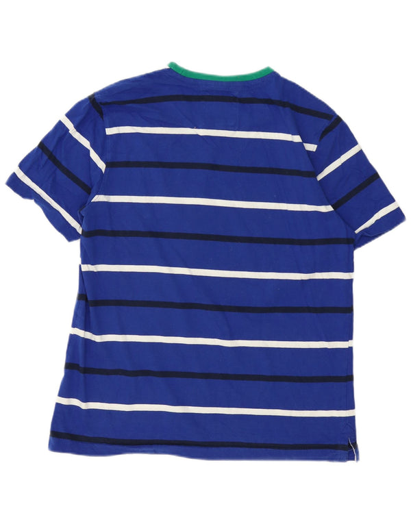 Crew Clothing Damen T-Shirt Top UK 14 Große blau gestreifte Baumwolle
