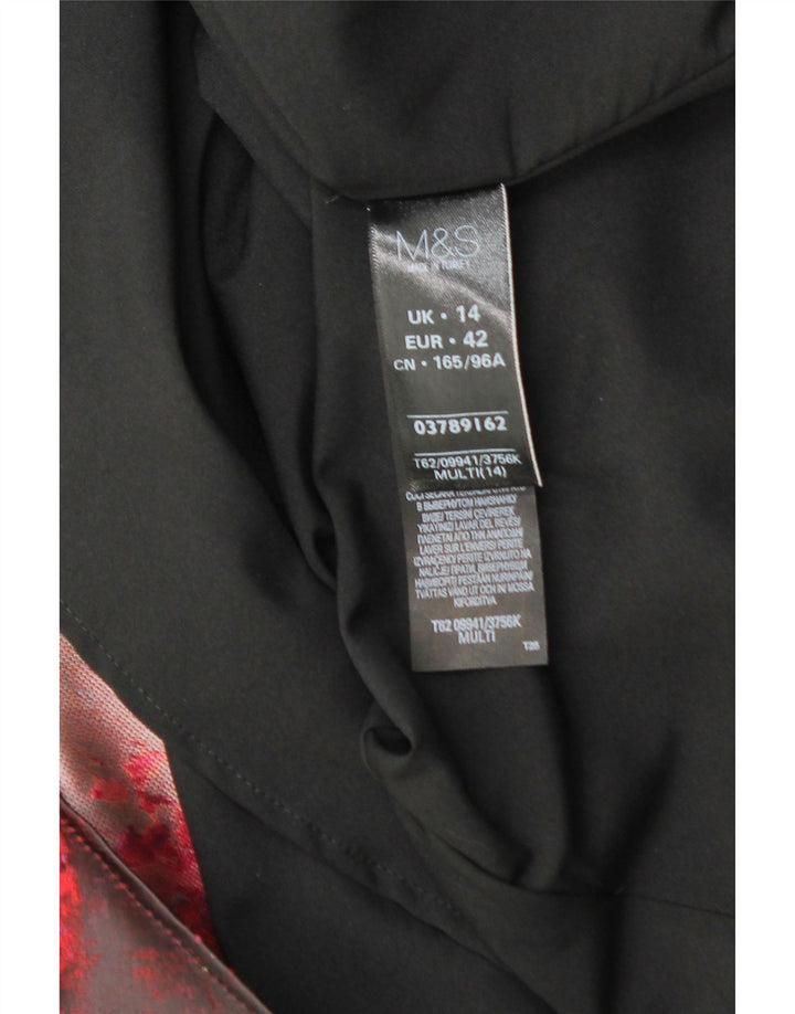 MARKS & SPENCER Damen-A-Linien-Kleid mit abstraktem Muster, Größe 44, Rot