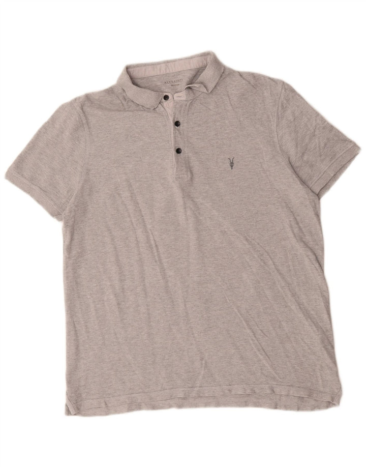 All Saints Herren Poloshirt 2XL Grau Baumwolle