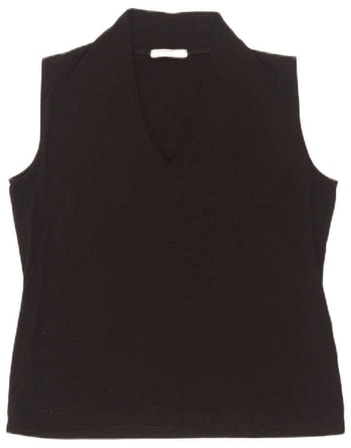 Marks & Spencer Damen Weste Top UK 16 Large Schwarz Viskose