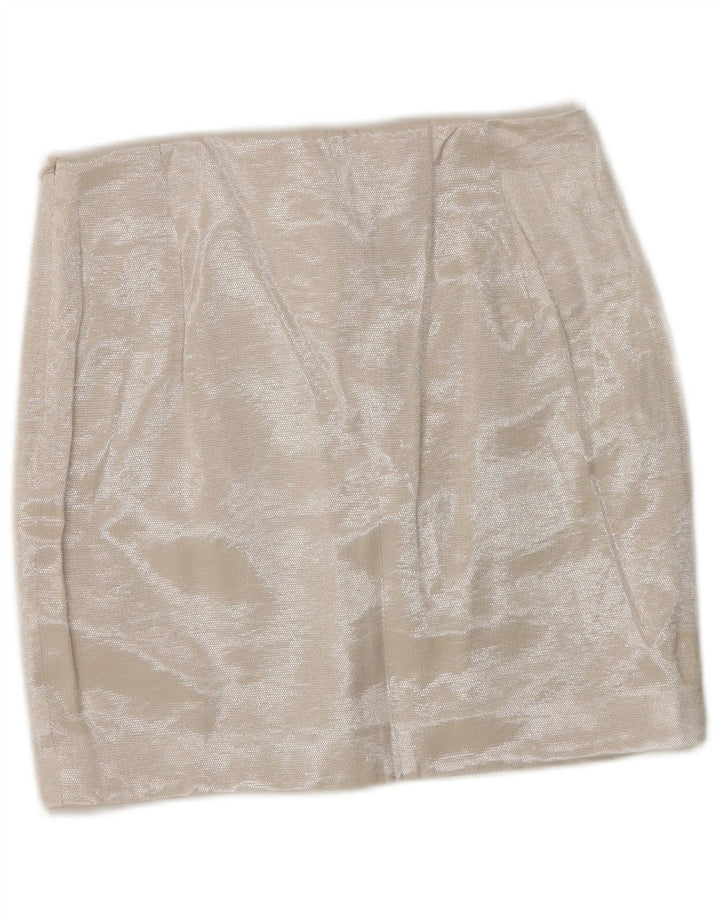 KAREN MILLEN Damen Minirock UK 8 Small W26 Beige Viskose