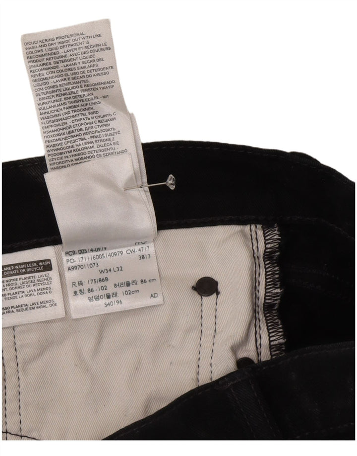 Levi's Herren 514 Straight Jeans W34 L32 Schwarze Baumwolle