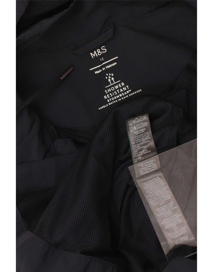 Marks & Spencer Damen-Regenjacke mit Kapuze, UK 12, mittelblau, Polyamid