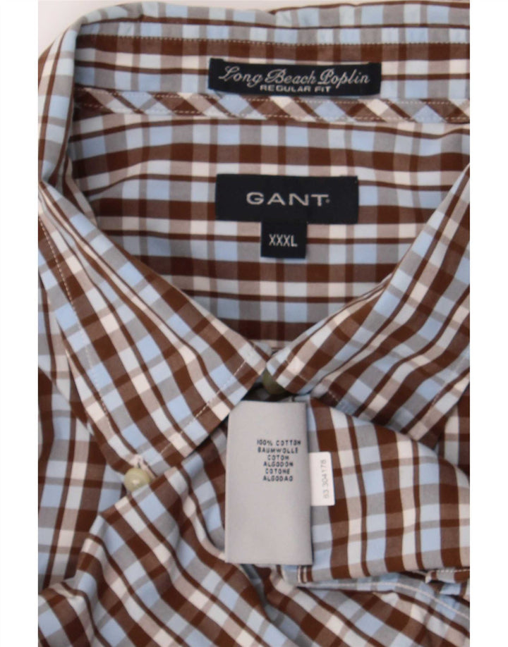 Gant Herren-Hemd, reguläre Passform, 3XL, braun kariert, Baumwolle