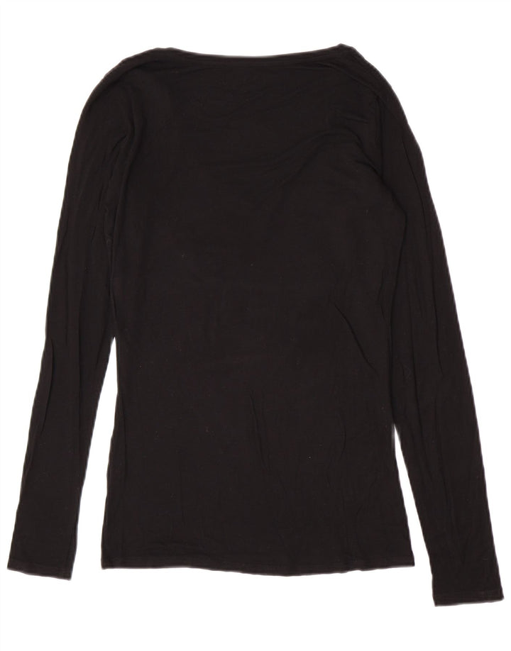 Guess Damen Graphic Top Langarm UK 12 Medium Schwarz