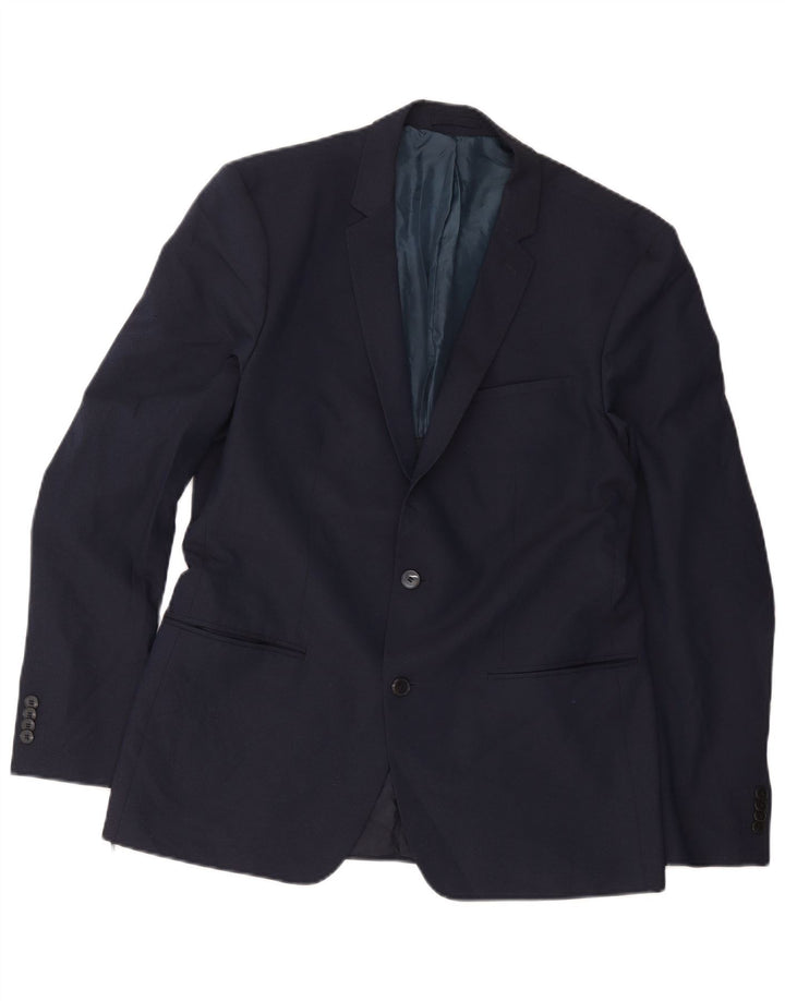 Zara Herren-Blazer mit 2 Knöpfen, EU 54, XL, Marineblau, Polyester
