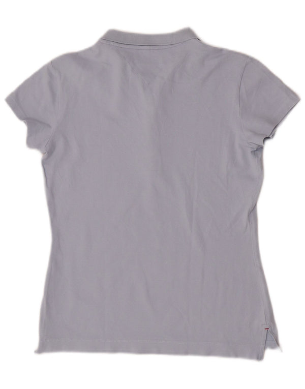 Tommy Hilfiger Womens Slim Fit Polo Shirt UK 14 Medium Blue